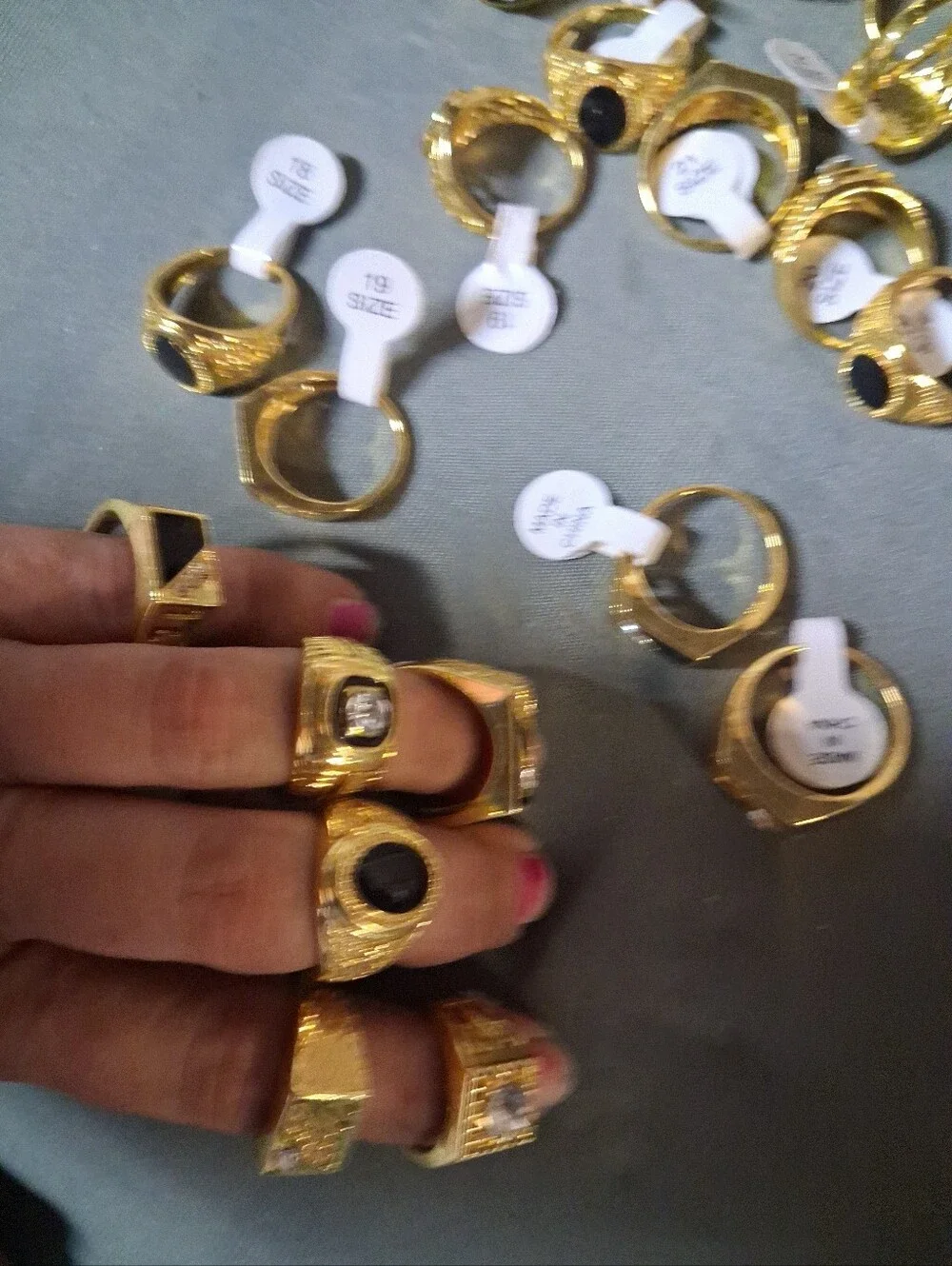 NWT Assorted Gold Tone Men's Fashion Rings Sz. 17-21